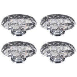 4 Pack Natural Crystal Stone Door Knobs, Vintage Decorative Crystal Pull Handles for Cabinet Wardrobe Cupboard Dresser (Gray)