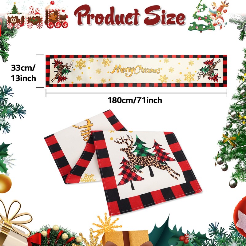 Christmas Table Runner, 33 cm x 180 cm, Linen Indoor