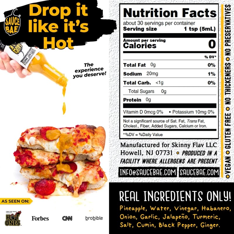 Sauce Bae - Skinny Habanero Hot Sauce, 5 fl oz