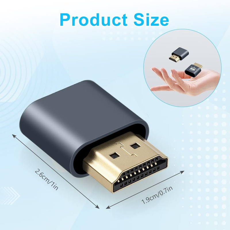 AXFEE HDMI Dummy Plug, 4K@60Hz 3840x2160 Display Emulator, Portable Wireless