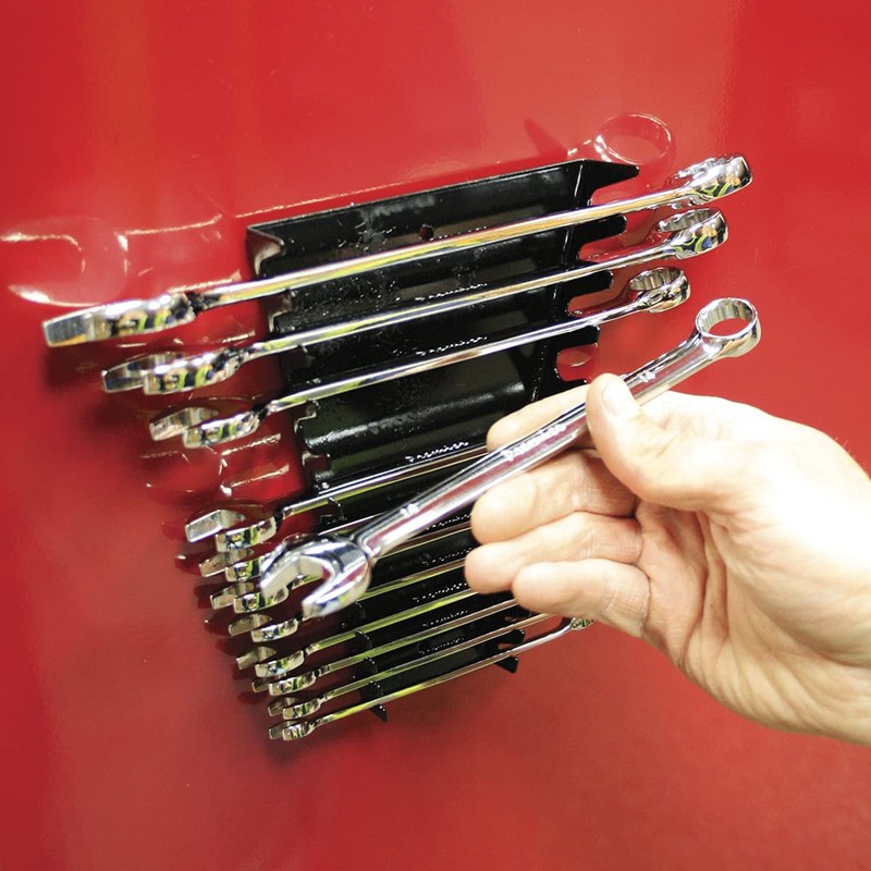 Sealey WR03 Magnetic Spanner Rack - Capacity 12 Spanners, Silver