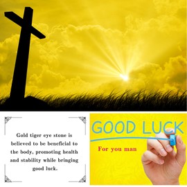 Alissl Soccer Cross Bracelet for Boys, Gold Tiger Eye Natural Stone Bracelet Adjustable, Christmas Christian Baptism Birthday Soccer Gifts for Son Grandson Husband(To My Man)