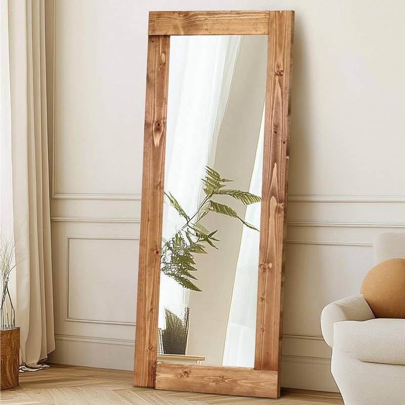 ABSWHLM Full Length Mirror 58"x24" – Solid Wood Frame, HD