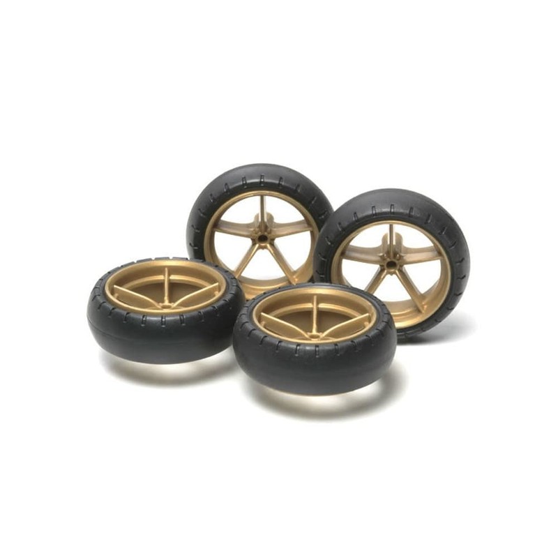 Large Dia Narrow Lightweight Wheels (w/Arched Tires) Mini 4WD Grade