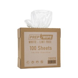PrepWipe Heavy Duty Cleaning Towels, Lint Free Cleaning Towels, Industrial Paper Towels, Disposable Towels Pack of 100 Sheets 9"x17" (White) (White, 1 Pack (100 Sheets))