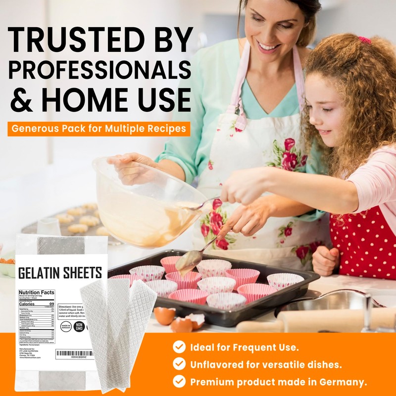 Silver Gelatin Sheets for Baking – 50 Sheets (126 Grams)
