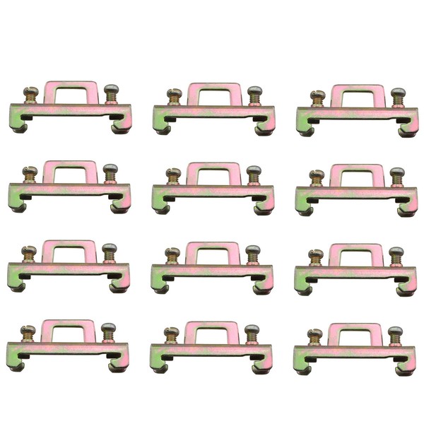 JCBIZ 12PCS Single Layer Ground Circuit Terminal Blocks Iron Galvanized