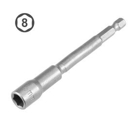 sourcingmap 5 Pcs 1/4" Quick-Change Hex Shank 8mm Nut Setter Driver Drill Bit, 100mm Length, Metric No-magnetic