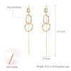 Circle Dangle Tassel 14K Gold Plated Earrings with S925 Sterling