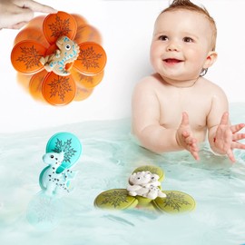 AXIDUN LJX-636-A Juguete giratorio con ventosa de dinosaurio para baño – 3 piezas