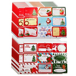 RIKWOG Christmas Gift Tags Sticker, 180Pcs Self Adhesive Christmas Labels Stickers Xmas Name Tag Holiday Stickers for Present Decorations Wrapping Paper DIY Xmas Gift