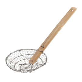 Joyce Chen Kitchen Spider Strainer Stainless Steel 7-Inch Wire Basket with Heat-Resistant Bamboo Handle