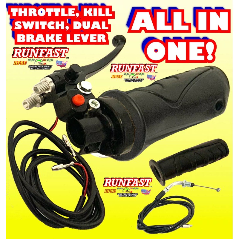 Dual Brake Lever Kill Switch Throttle Motorized Bike