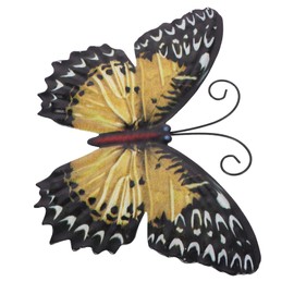 ABOOFAN 1pc Yellow Iron Butterflies Wall Hanging Decor Indoor Outdoor Pendant Art for Home Room Garden Housewarming No Deformation Vibrant Design