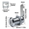 10 Pack 30mm Cam Lock Security, Cabinet Locks with Keys,