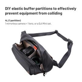 PGYTECH OneGo Solo V2 Camera Sling Bag, 4L Camera Chest Bag Crossbody Fanny Pack for Urban Travel Photographers, Small Camera Bag for Sony/Canon/Nikon/Mirrorless Camera