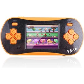 FAMILY POCKET RS16 Handheld Game Player for Kids and Adults - Portable Classic Game Controller with 260 Built-in Games, 2.5 inch LCD Retro Arcade Video Game System - Children's Birthday Gift - Accessories, Console - Color: Orange