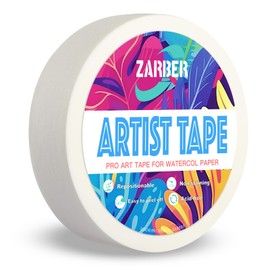 ZARBRE Artist Tape, White Art Tape for Watercolor Paper, Medium Tack Masking Drafting Tape for Painting Canvas Framing, Acid-Free, 1in 164FT Long