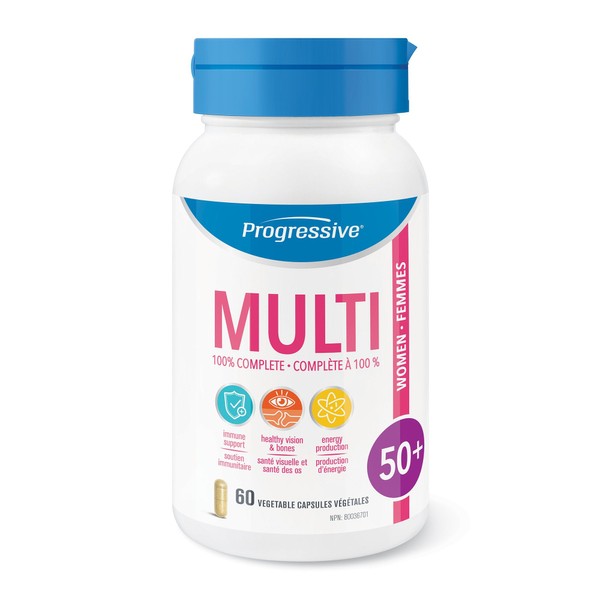 Progressive Multivitamin Women Fifty Plus, 60 vegetable capsules