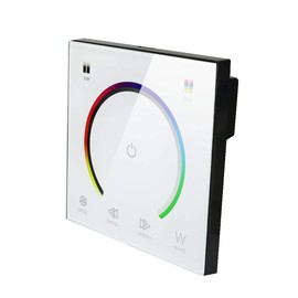 AMKI LED Wall Switch Dimmer,LED Controller,Wall- Mounted Plastic Cover Touch Panel Switch for DC12V-24V 3528 2835 5050 Single Color LED Strip Lighting(RGB-Red,Green,Blue)