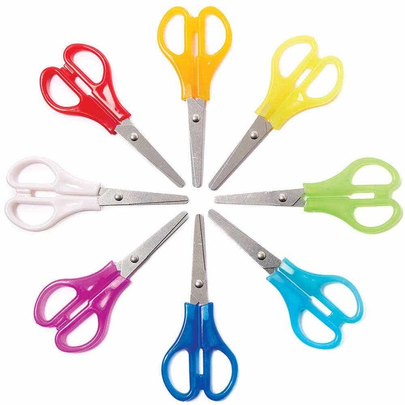 Baker Ross FC938 Rainbow Colour Scissors - Pack of 8,
