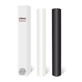 XVinyl Black and White Heat Transfer Vinyl Iron on HTV Pack of 2-12" x 5ft - Free Decal