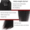 18 Inch Kinky Straight Clip in Hair Extensions Real Human