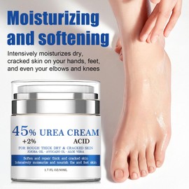 45% Urea Cream with 2% Acid, Urea Foot Cream 45 Percent for Feet & Hands - Maximum Strength Foot Moisturizer for Rough, Dry, Thick & Cracked Skin, Callus Remover, Deep Hydration