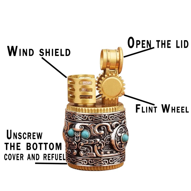 MYCHUS Vintage Candle Lighter, Cool Antique Refillable Kerosene Soft Flame