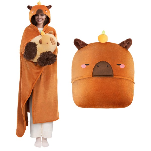 Mewaii Mewaii Ultimate Softness Capybara Wearable Blanket Hoodie C Expertly