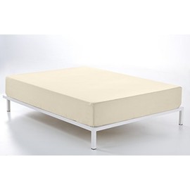 Bajera ajustable color crema - Cama de 90 (alto 28 cm) - 50% algodón / 50% poliéster - 144 hilos. Gramage: 115