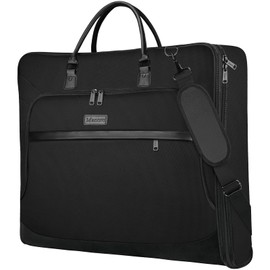 Mancro Garment Bags for Travel, Expandable Suit Bags for Men Trip Fits 15.6 inches laptop, 2 in 1 Hanging Suit Luggage Bag for Men Women, Wrinkle Free Foldable Travel Garment Bag, Black