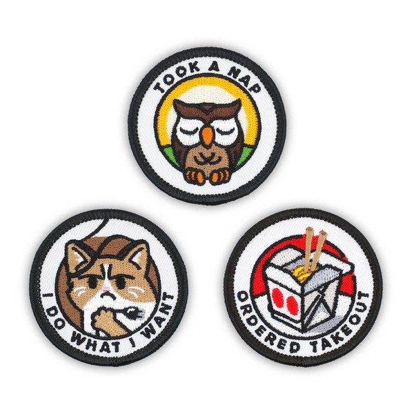 Winks For Days Adulting Merit Badge Embroidered Iron-On Patches (Achievements