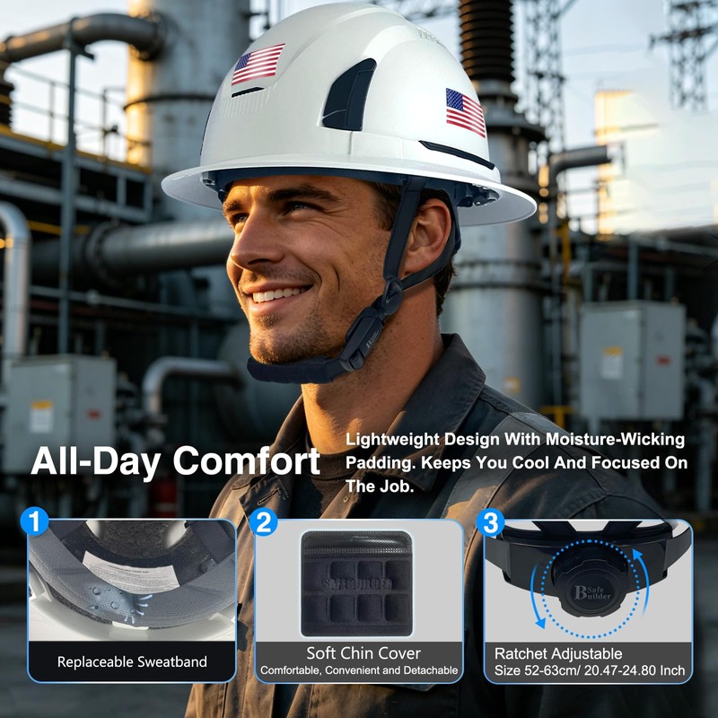 SAFEBUILDER Type II Hard Hats Full Brim ANSI and CSA