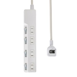 ELPA WLK-42S(W) AC 125V 15A Tap with Lightning Resistant SW 4 Piece LED Lamp Specifications Independent Switch with Lightning Resistant Surge to Protect Connected Devices from Lightning