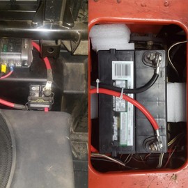 Ampper 5 AWG Battery Cable Set, 20 Inch Copper Power Inverter Cables with Terminals for Car, Vehicle, RV, Solar Application and More (3/8" + 5/16" Ring, 1 Set)