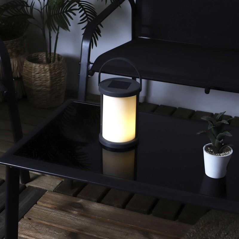 HOME DECO FACTORY, LAO0188, Black Solar Table Lamp, Ecological and