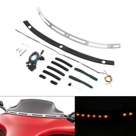 TCMT Windshield Trim LED Turn Signals Light Fit For Harley Electra Street Glide 14-23