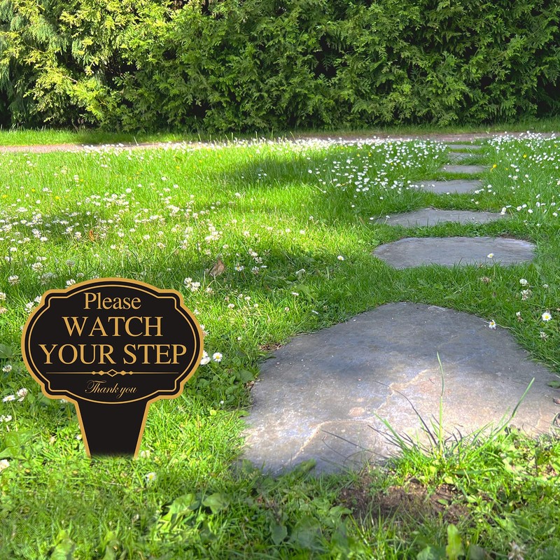 XIAOKAIYAN Please Watch Your Step Sign with Stake Outdoor