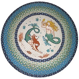 Earth Rugs Round Rug, 27", Light Dark Blue