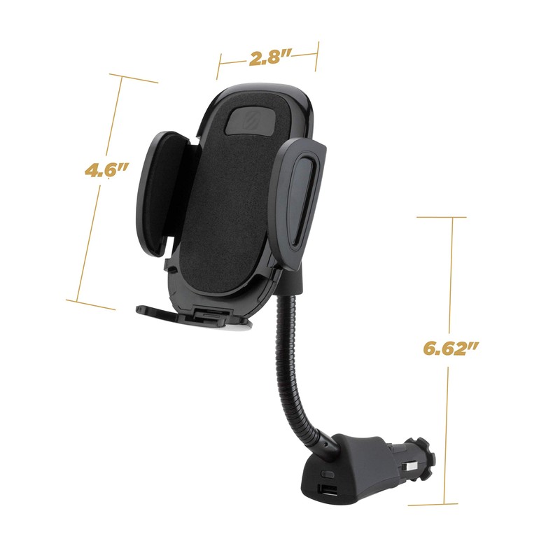 Scosche Universal 12V Car Phone Mount with USB Charger, Phone