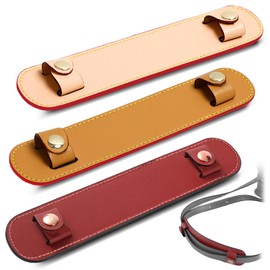 Realand 3Pcs Removable Leather Shoulder Strap Pad Replacement Pressure Relief Shoulder Pads for Women Cover for Tote Bag Handbag Purse, Backpack Strap Pads, Yellow Beige Red