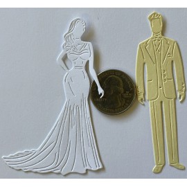Handmade • Craft-N-Shed BEAUTIFUL WEDDING COUPLE Die-Cut(6pc)Ma