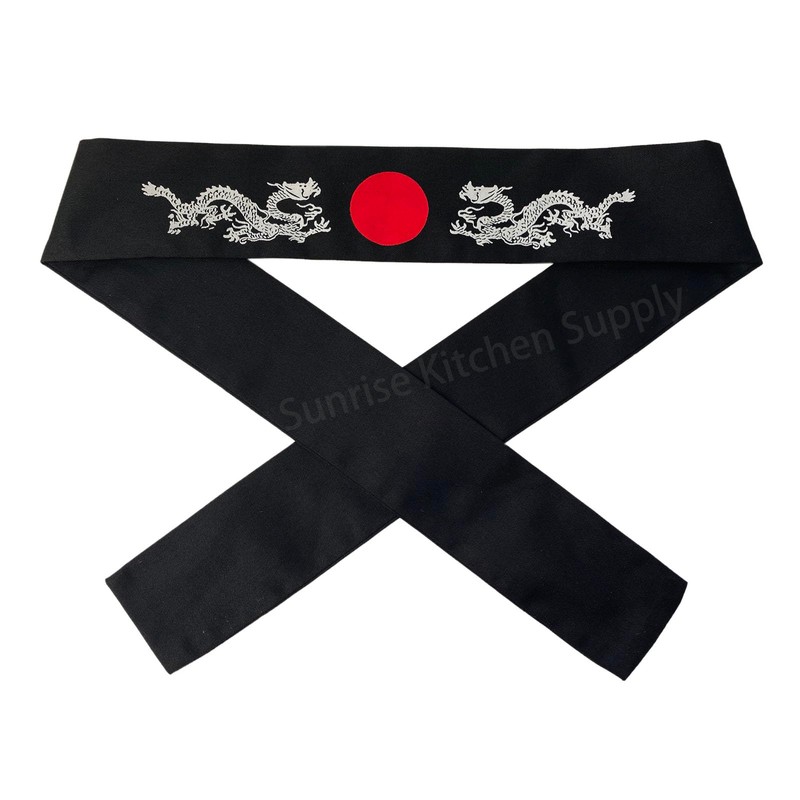 Cotton Tie on Headband (1 White + 1 Black) For