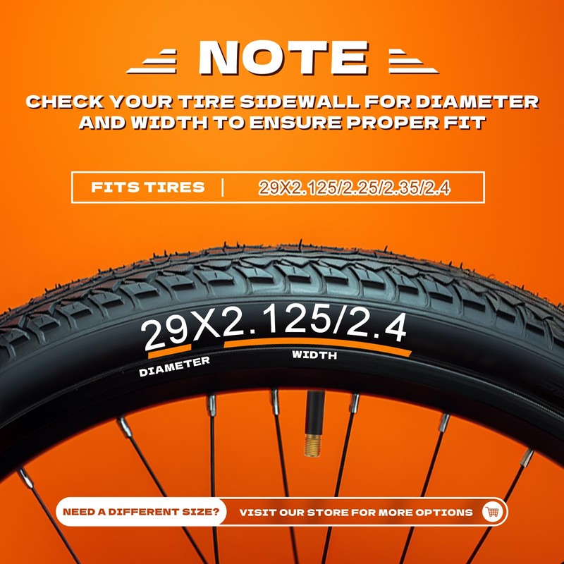 2-Pack 29" Bike Tubes 28/29x2.125/2.40 Self-Sealing Bicycle Inner Tubes with