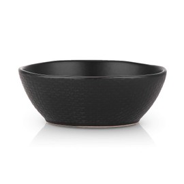 Stone lain Weave Stoneware Dish Set, 4 Bowls, Abigael - Black