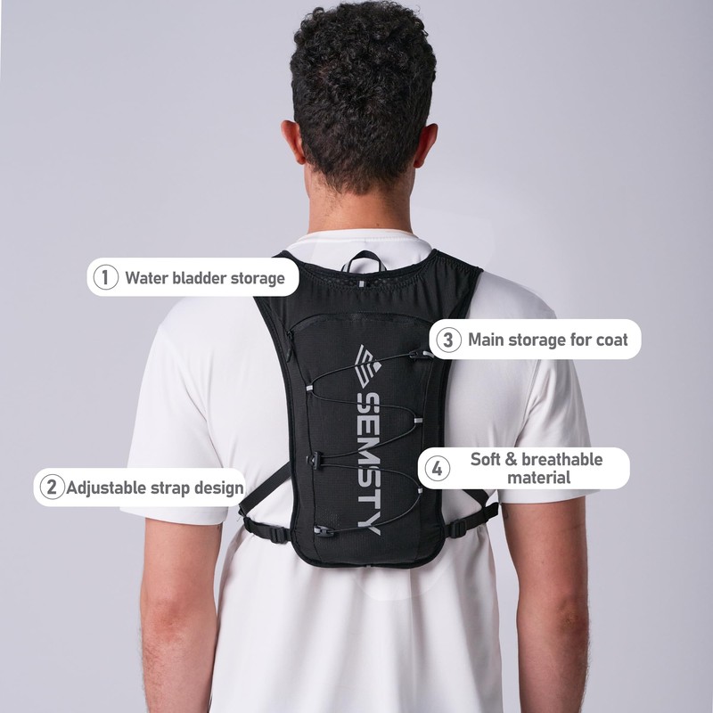 SEMSTY Running Vest for Women Men, 5L Hydration Vest with