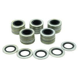 50PCS Metal/Rubber Drain Plug Gasket, Fits 1/2Do, 9/16, M14 Replace 097-025, 65269, 097-828CD, E0FZ-6734-A, E3DZ-6734-A, E9DZ-6734-B, F3DZ-6734-A, F3TZ-6734-A, F77Z-6734-AB, ZZL0-10-403A (24.7x13.5mm)