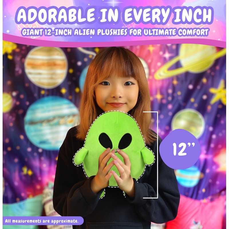 Forest & Twelfth 8’’ Squishy Alien Plush, Set of 2,