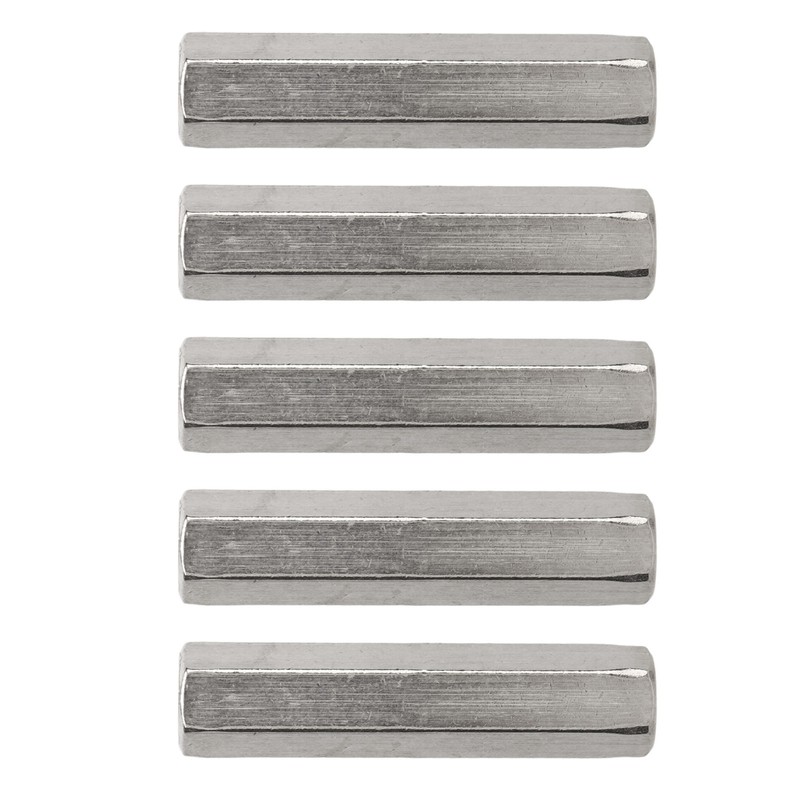 5Pcs Silver M8 Hex Coupling Nut Safe Practical Stainless Steel
